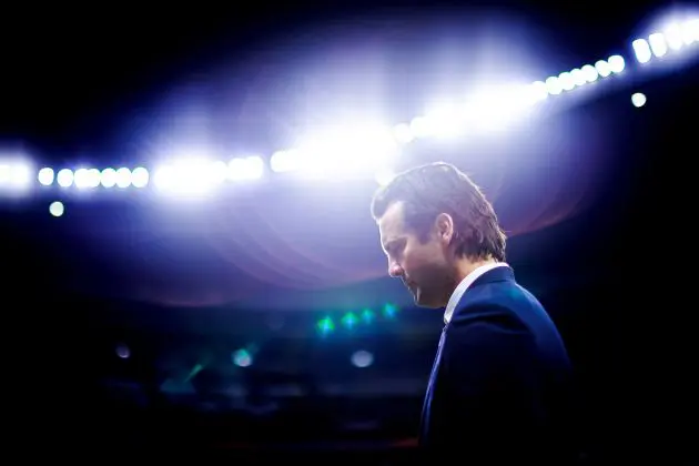 MEXICO CITY, MEXICO - FEBRUARY 05: Santiago Solari, head coach of America looks on during the 4th round match between America and Atletico San Luis as part of the Torneo Grita Mexico C22 Liga MX at Azteca Stadium on February 05, 2022 in Mexico City, Mexico.