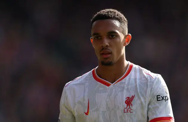 LONDON, ENGLAND - OCTOBER 05: Trent Alexander-Arnold of Liverpool during the Premier League match between Crystal Palace FC and Liverpool FC at Selhurst Park on October 05, 2024 in London, England.